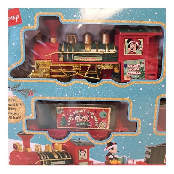 Disney Mickey Mouse Holiday Express 12 Piece Christmas Train Set w/Light & Sound - Picture 2 of 9